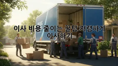 이사 비용 줄이는 꿀팁! 저렴하게 이사하기